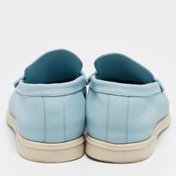 Louis Vuitton Blue Leather Estate Loafers Size 40