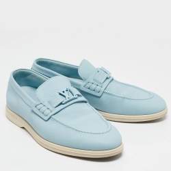 Louis Vuitton Blue Leather Estate Loafers Size 40