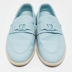 Louis Vuitton Blue Leather Estate Loafers Size 40