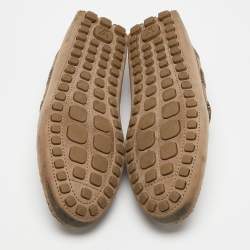 Louis Vuitton Brown Suede  Logo Bow Loafers Size 43