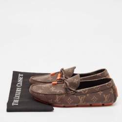Louis Vuitton Brown Monogram Canvas Driver Loafers Size 40.5