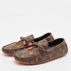 Louis Vuitton Brown Monogram Canvas Driver Loafers Size 40.5