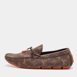 Louis Vuitton Brown Monogram Canvas Driver Loafers Size 40.5