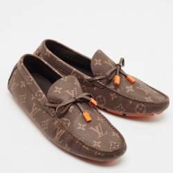 Louis Vuitton Brown Monogram Canvas Driver Loafers Size 40.5
