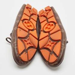 Louis Vuitton Brown Monogram Canvas Driver Loafers Size 40.5