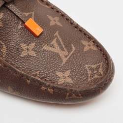 Louis Vuitton Brown Monogram Canvas Driver Loafers Size 40.5