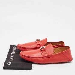 Louis Vuitton Red  Leather Hockeheim Loafers Size 42
