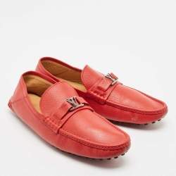 Louis Vuitton Red  Leather Hockeheim Loafers Size 42