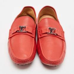 Louis Vuitton Red  Leather Hockeheim Loafers Size 42