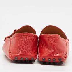 Louis Vuitton Red  Leather Hockeheim Loafers Size 42