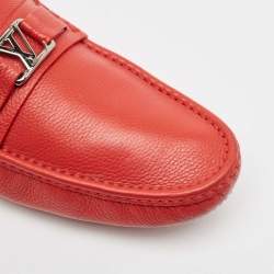 Louis Vuitton Red  Leather Hockeheim Loafers Size 42