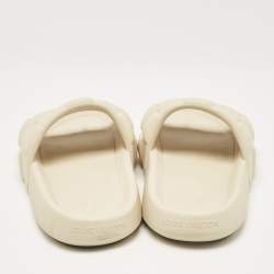 Louis Vuitton Beige Maxi Damier Rubber Waterfront Pool Slides Size 43