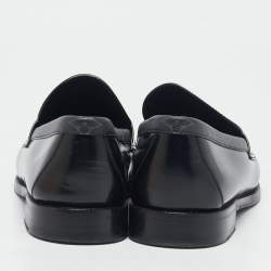 Louis Vuitton Black Leather and Monogram Eclipse Canvas Major Loafers Size 43.5
