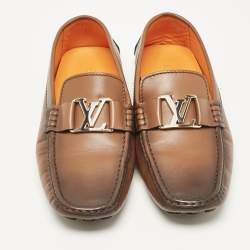 Louis Vuitton Brown Ombre Leather Monte Carlo Loafers Size 43