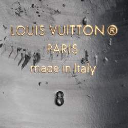 Pre Owned Louis Vuitton Black Leather and Monogram Eclipse Major Loafer Size 42