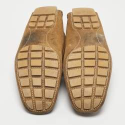 Louis Vuitton Brown Suede Monte Carlo Slip On Loafers Size 42.5