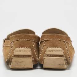 Louis Vuitton Brown Suede Monte Carlo Slip On Loafers Size 42.5