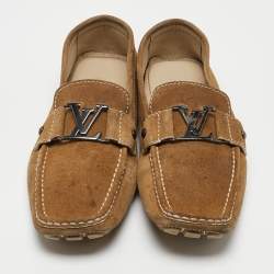 Louis Vuitton Brown Suede Monte Carlo Slip On Loafers Size 42.5