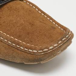 Louis Vuitton Brown Suede Monte Carlo Slip On Loafers Size 42.5