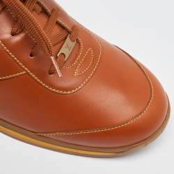 Louis Vuitton Tan Leather Low Top Leisure Sneakers Size 41.5
