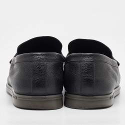 Louis Vuitton Black Leather Estate Slip On Loafers Size 42