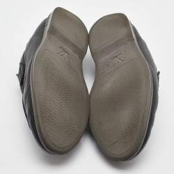 Louis Vuitton Black Leather Estate Slip On Loafers Size 42