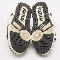 مملوكة مسبقًا Louis Vuitton Black/White Leather and Monogram Denim LV Trainer Sneakers Size 40