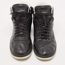 Louis Vuitton Black Leather Rivoli High Top Sneakers Size 43