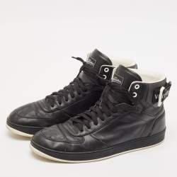 Louis Vuitton Black Leather Rivoli High Top Sneakers Size 43