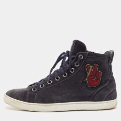 Louis Vuitton Blue Suede High Top Sneakers Size 42