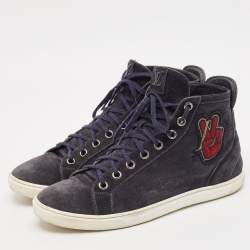 Louis Vuitton Blue Suede High Top Sneakers Size 42