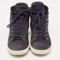 Louis Vuitton Blue Suede High Top Sneakers Size 42