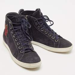 Louis Vuitton Blue Suede High Top Sneakers Size 42
