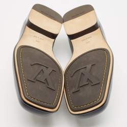 Louis Vuitton Navy Blue Leather Square Toe Loafers Size 40.5