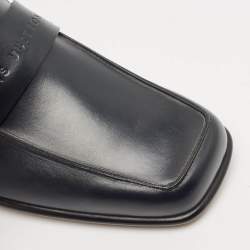 Louis Vuitton Navy Blue Leather Square Toe Loafers Size 40.5