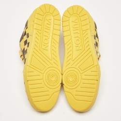 Louis Vuitton Yellow Damier Pop Leather LV Trainer Sneakers Size 44.5