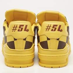 Louis Vuitton Yellow Damier Pop Leather LV Trainer Sneakers Size 44.5