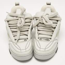 Pre Owned Louis Vuitton Grey Leather LV Skate Sneakers Size 43