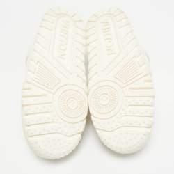 Pre Owned Louis Vuitton White Leather LV Trainer Maxi Sneakers Size 44