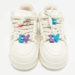 Pre Owned Louis Vuitton White Leather LV Trainer Maxi Sneakers Size 44