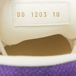 Pre Owned Louis Vuitton Purple/White Damier Leather LV Trainer Sneakers Size 44