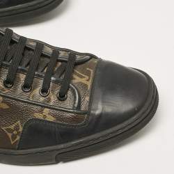 Louis Vuitton Black Leather and Monogram Canvas Slalom Sneakers Size 43