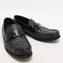 Louis Vuitton Damier Graphite Canvas and Leather Major Loafers Size 42