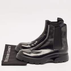 Pre Owned Louis Vuitton Black Monogram Leather  Chelsea Boots Size 43