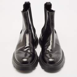 Pre Owned Louis Vuitton Black Monogram Leather  Chelsea Boots Size 43