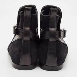 Louis Vuitton Black Suede Warren Ankle Length Boots Size 42.5