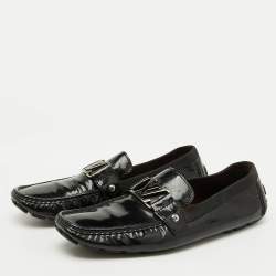 Louis Vuitton Black Patent Leather Monte Carlo Loafers Size 44.5