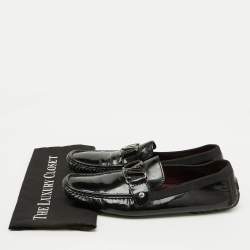Louis Vuitton Black Patent Leather Monte Carlo Loafers Size 44.5