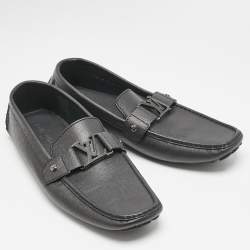 Louis Vuitton Black Leather Monte Carlo Loafers Size 44.5