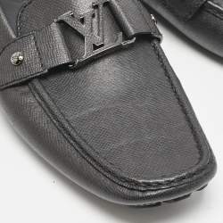 Louis Vuitton Black Leather Monte Carlo Loafers Size 44.5